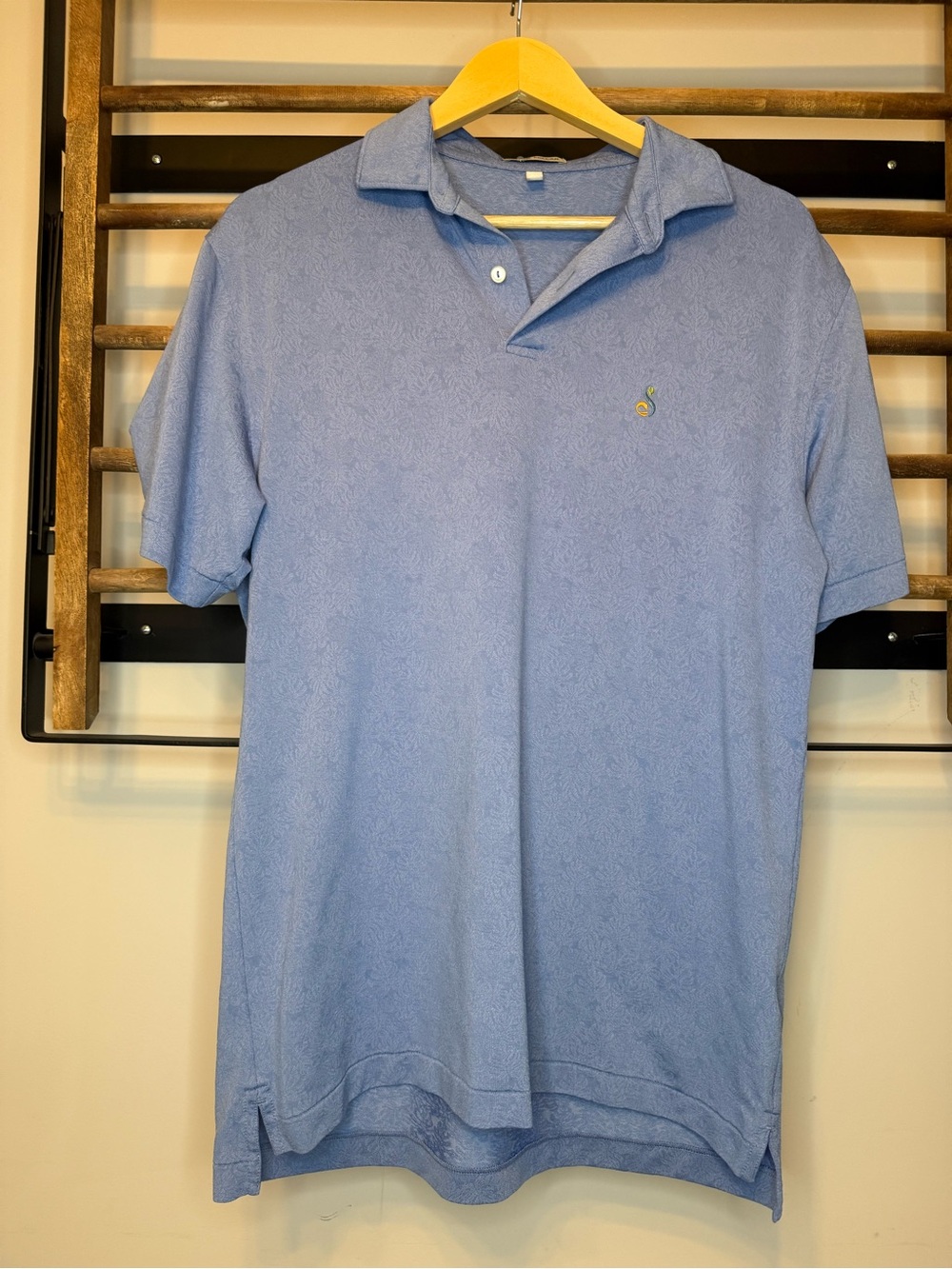 Men's Light Blue Polo Shirt with Embroidered Salamander Resort Logo
